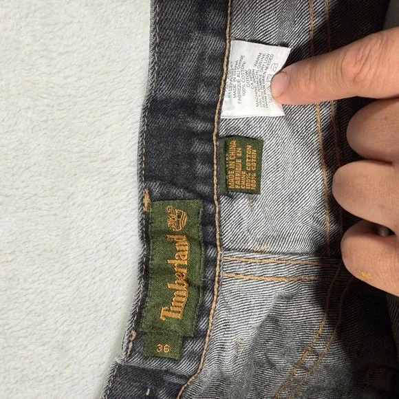 Timberland Mens Jeans Dark Wash Denim Straight Leg Size 36x32 - Picture 8 of 11